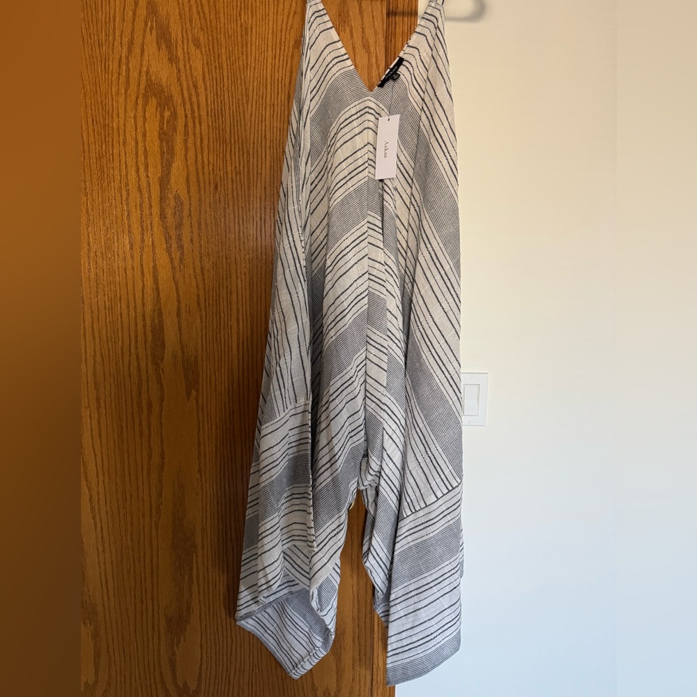 Aakaa Black and White Striped Jumpsuit